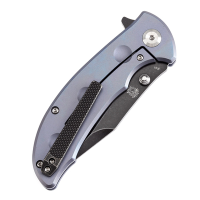 KANSEPT Rei Black Stonewashed CPM-20CV Blue Titanium Handles K1061A3 - KNIFESTOCK