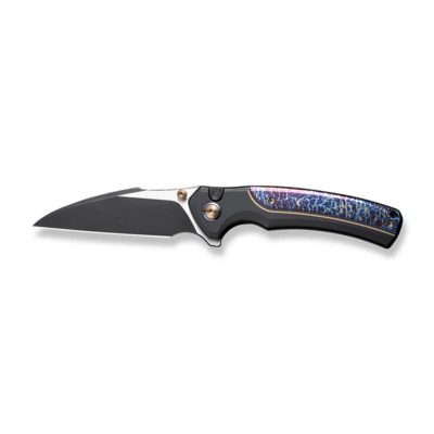 We Knife Ziffius Black Titanium Handle With Flamed Titanium Integral SpacerBlack Stonewashed CPM 20 - KNIFESTOCK