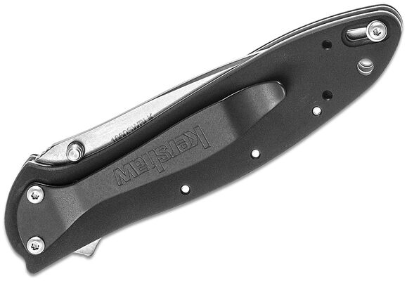 KERSHAW Ken Onion LEEK Assisted Flipper Knife, Black/Stonewashed K-1660SWBLK - KNIFESTOCK