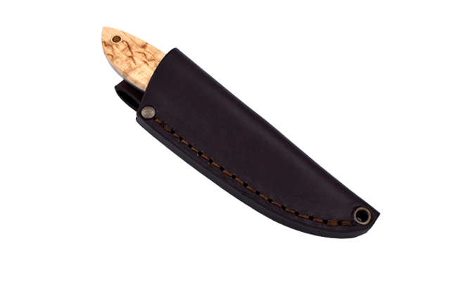 Brisa Bobtail 80-Curly birch 12C27 Flat Sheath Bobtail 80 Leather BRS-037-9965-1550 - KNIFESTOCK