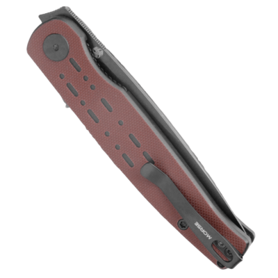 Petrified Fish PFE07 Morse Black Stonewashed 154CM Red with Black G10 PFE07RDW - KNIFESTOCK