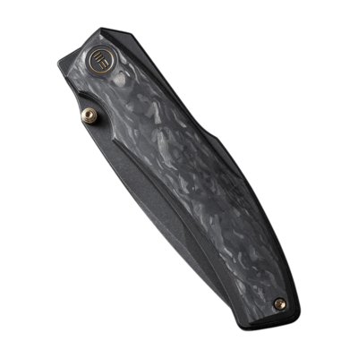 We Knife SwordfinShredded Carbon Fiber Handle Black Titanium LinerBlack Stonew - KNIFESTOCK