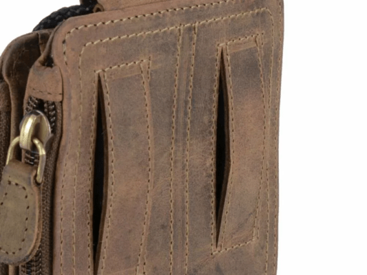 GreenBurry Leather belt bag/neck pouch &quot;Vintage&quot; - KNIFESTOCK
