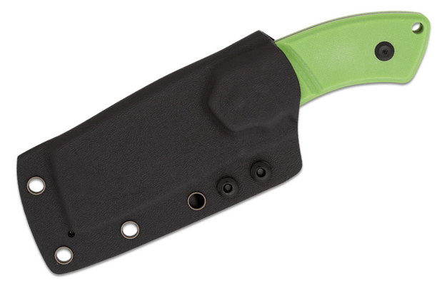 Kansept Korvid S Black Stonewashed 14C28N Grass Green G10 + Kydex Sheath G2030A3 - KNIFESTOCK