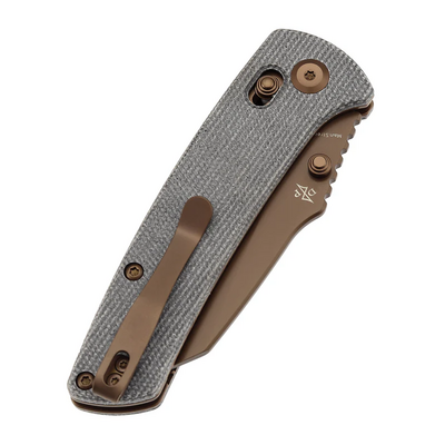 Kansept Main Street Rose Gold Coated 154CM, Black Micarta T1015V11 - KNIFESTOCK