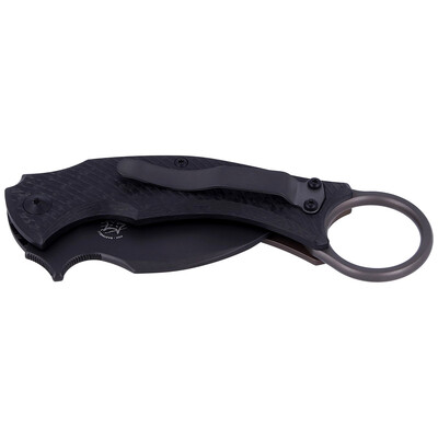 Fox Knives FOX/BASTINELLI BLACKBIRD COUTEAU PLIANT ACIER INOXYDABLE ELMAX PVD LAME, CADRE TITANE VER - KNIFESTOCK