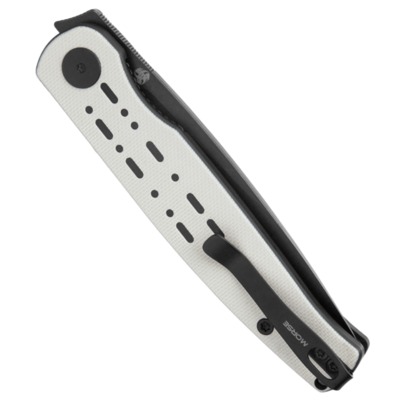 Petrified Fish PFE07 Morse Black Stonewashed 154CM White with Black G10 PFE07WDW - KNIFESTOCK