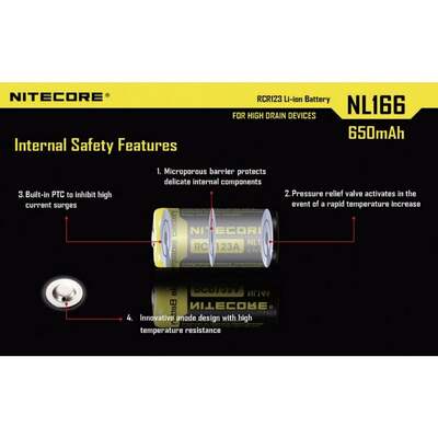 Nitecore RCR123A Li-ionbattery (NL166) - KNIFESTOCK