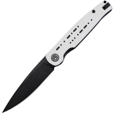 Petrified Fish PFE07 Morse Black Stonewashed 154CM White with Black G10 PFE07WDW - KNIFESTOCK
