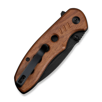 Civivi Triptych Guibourtia Wood HandleBlack Stonewashed 14C28N BladeButton Lock - KNIFESTOCK
