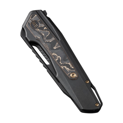 We Knife FalcariaBlack Titanium Handle With Copper Foil Carbon Fiber InlayBlack - KNIFESTOCK