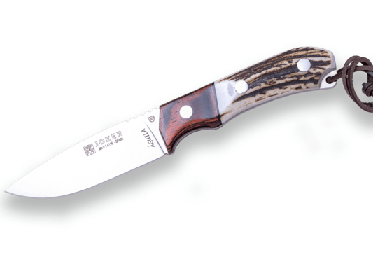 Joker Knife Aguila Blade 10,5cm, Stag Horn Handle, Red Wood Bolster - CC105 - KNIFESTOCK