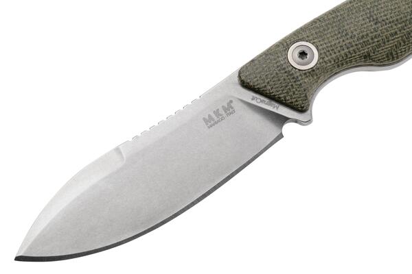 MKM POCKET TANGO 1 – MAGNACUT MUK SW bld, GRN CNV MICARTA hdl, +POCKET LEATHER SHEATH MK PT1-GC - KNIFESTOCK