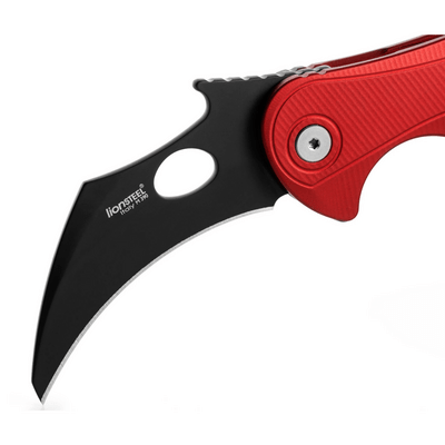 LionSteel L.E.One keskmise suurusega kokkupandav nuga VANA MUST M390 tera, PUNANE alumiiniumkäepide  - KNIFESTOCK