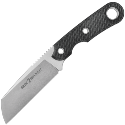 Viper BASIC2 Sheepfoot Stonewash D2, Black Canvas Micarta, Kydex VT4032CB - KNIFESTOCK