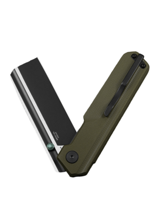 Bestech TARDIS D2 Black DLC +Satin G10 OD Green Liner Lock BG54C - KNIFESTOCK