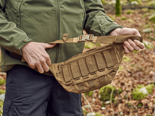 DEFCON 5 Tactical waist bag in black color - KNIFESTOCK
