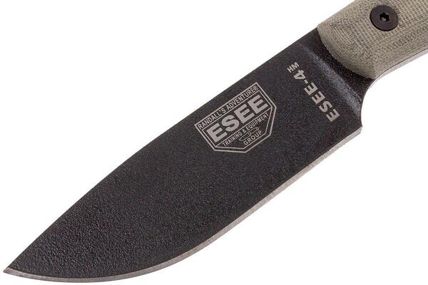 ESEE ESEE-4, Plain Edge, Traditional Handle, Kydex Sheath ESEE-4HM-K - KNIFESTOCK