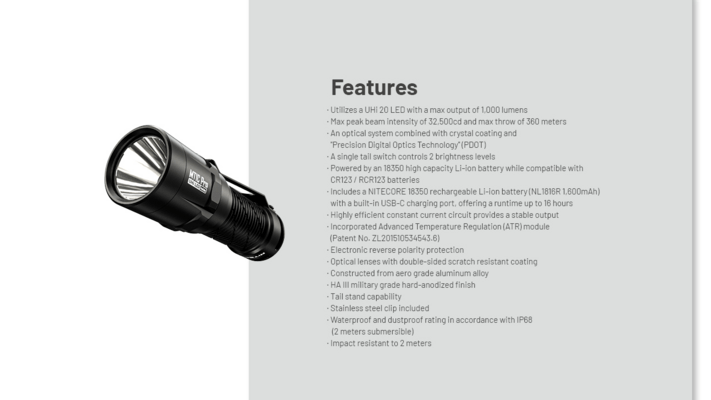 Nitecore baterka MT1C Pro - KNIFESTOCK