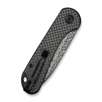 Civivi Elementum Slip Joint Twill Carbon Fiber HandleDamascus Blade - KNIFESTOCK