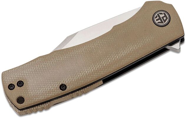 Petrified Fish PFP03 Victor Satin K110 khaki Micarta PFP03KMS - KNIFESTOCK