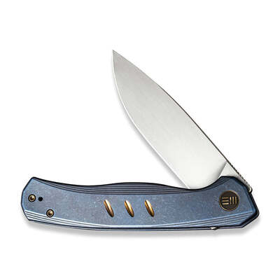 WE Seer Knife Blue Titanium Handle Hand Rubbed Silver CPM-20CV Blade Limited Edition 610 Pcs WE20015 - KNIFESTOCK