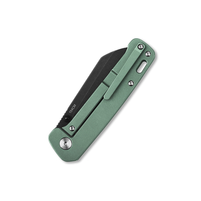 QSP Knife Penguin, Black Stonewash 154CM Blade, Green Titanium Handle QS130-Y - KNIFESTOCK