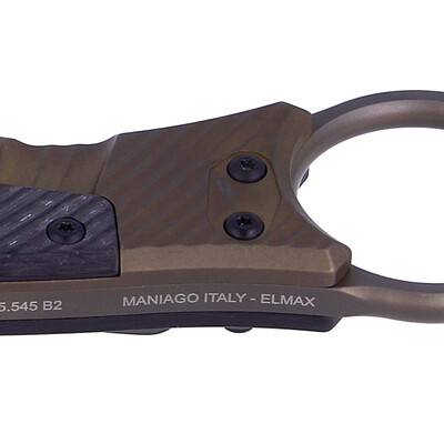 Fox Knives FOX/BASTINELLI BLACKBIRD COUTEAU PLIANT ACIER INOXYDABLE ELMAX PVD LAME, CADRE TITANE VER - KNIFESTOCK