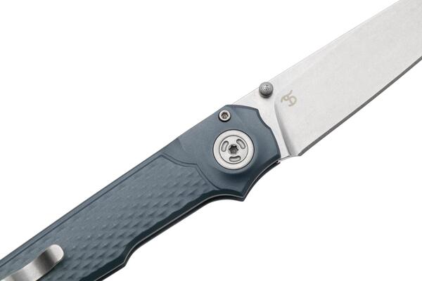 MKM MIURA – CPM Magnacut SW bld - SOLID Grey Alu hdl, BUTTON LOCK - REV. S/S CLIP MK MI-AGY - KNIFESTOCK
