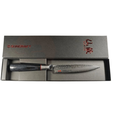 Dellinger Japan Utility Knife 120mm Suncraft Senzo Classic Damascus VG10 - KNIFESTOCK