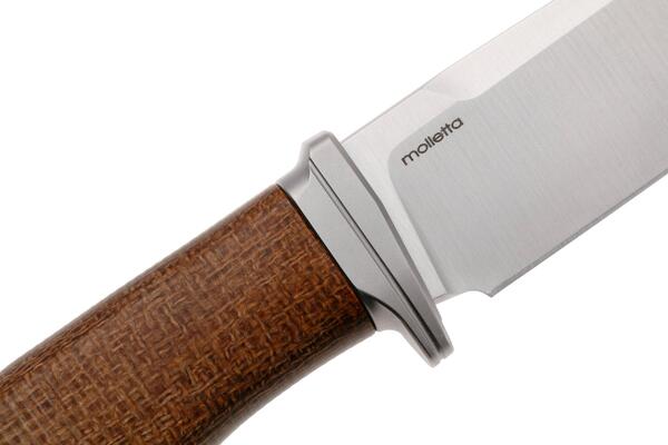 Lion Steel Feststehendes Messer M390 Klinge, NATÜRLICHES Burlap, Ti Parierstange, Lederscheide AH B - KNIFESTOCK