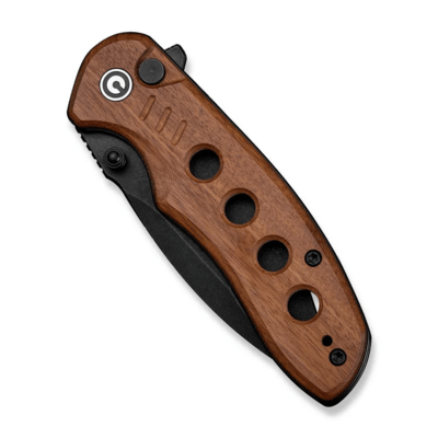 Civivi Triptych Guibourtia Wood HandleBlack Stonewashed 14C28N BladeButton Lock - KNIFESTOCK