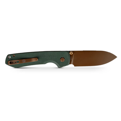 Vosteed Raccoon(Top Liner Lock) 14C28N Copper Dune Green Micarta A2907 - KNIFESTOCK