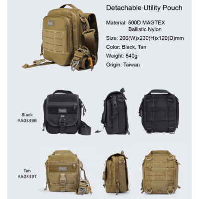 Magforce Detachable Utility Pouch - 500D Tan #A0339T - KNIFESTOCK