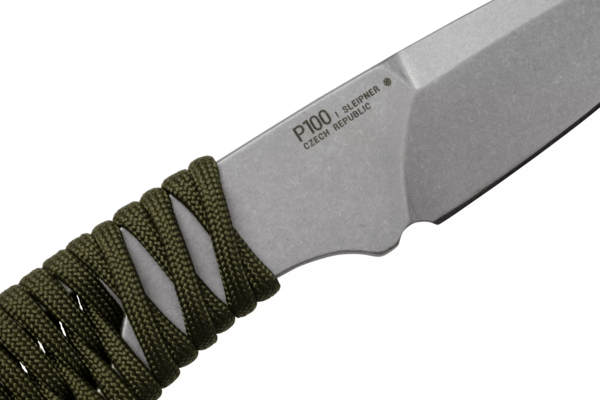 ANV Knives P100 Stonewash/Plain edge, olive paracord - KNIFESTOCK