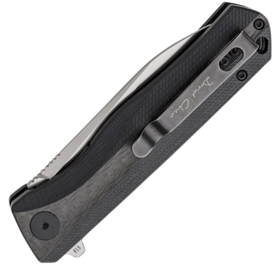 Petrified Fish PF818 Forward Satin D2 Carbon Fiber With Black G10 PF818CDS - KNIFESTOCK