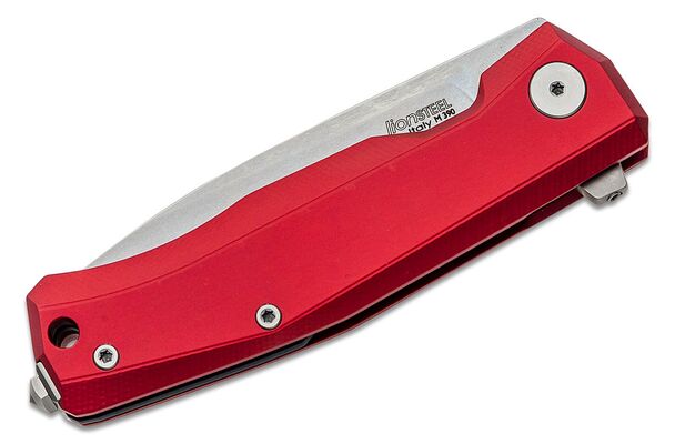 Lionsteel Myto Folding knife STONE WASHED M390 blade, RED aluminum handle MT01A RS - KNIFESTOCK