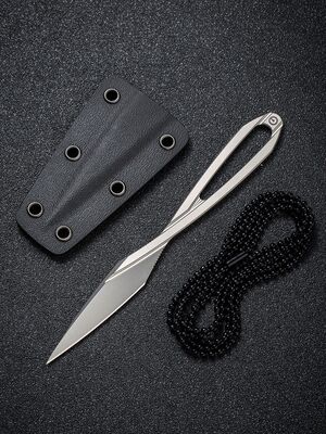 CIVIVI Ostap Hel D-Art Fixed Neck Knife, Silver Bead Blasted C21001-1 - KNIFESTOCK