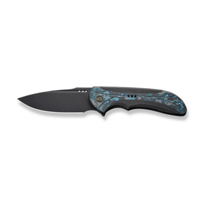 WE Black Titanium Handle With Arctic Storm Fat Carbon Fiber Inlay Black Stonewashed CPM 20CV Blade N - KNIFESTOCK