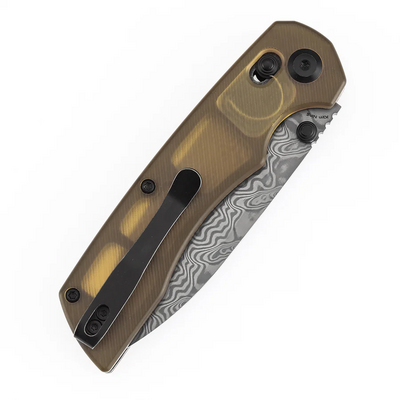Tenable Kryo Damascus Amber PEI/Ultem T1001V10 - KNIFESTOCK