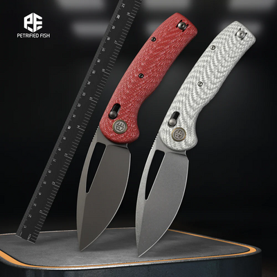 Petrified Fish PFP13 Viper K110 stonewash Fehér Twill szénszál - KNIFESTOCK