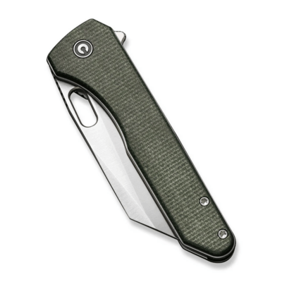 CIVIVI Nugz Green Canvas Micarta HandleSatin Finished 14C28N BladeLiner Lock C - KNIFESTOCK