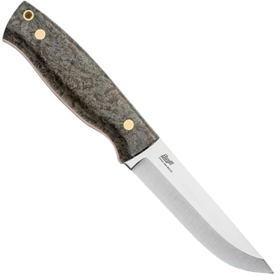 Brisa Trooper 115-Stabilized Curly Birch 80CrV2 Scandi Sheath Bushcraft 115 BRS-301-23320-1563 - KNIFESTOCK