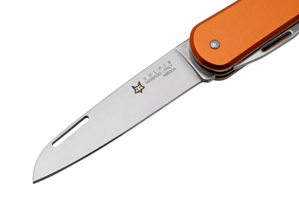 Fox-Knives FOX VULPIS FOLDING KNIFE STAINLESS STEEL N690co POLISH BLADE,ALLUMINIUM ORANGE HANDLE FX- - KNIFESTOCK