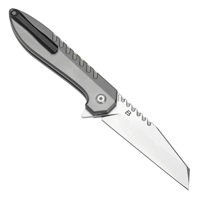 Kansept Kosame Stonewashed 154CM,Stonewashed Ti with Jade G10 Inlay T1093F6 - KNIFESTOCK