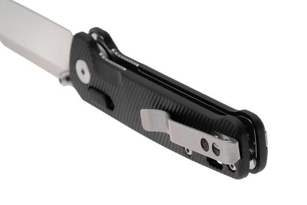 QPS Penguin Glyde 14C28N, finitura a 2 toni stonewash - satinata, Manico: FRN Nero QS1 - KNIFESTOCK