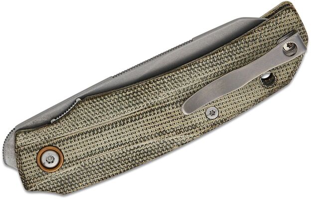 MKM ICE – MAGNACUT SW bld - GREEN CANVAS MICARTA hdl, S/S LINER Linerlock MK IC-GC - KNIFESTOCK