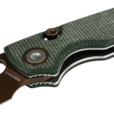 Vosteed Porcupine 14C28N Copper Dune,Green Micarta - KNIFESTOCK