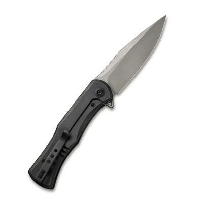 We Knife Primoris Black Titanium HandleGray Stonewashed CPM 20CV BladeFrame Lock WE20047A-2 - KNIFESTOCK