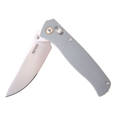 SRM 255L Brushed 10Cr15CoMoV Grey G10 Ambi Lock 255L-GK2 - KNIFESTOCK